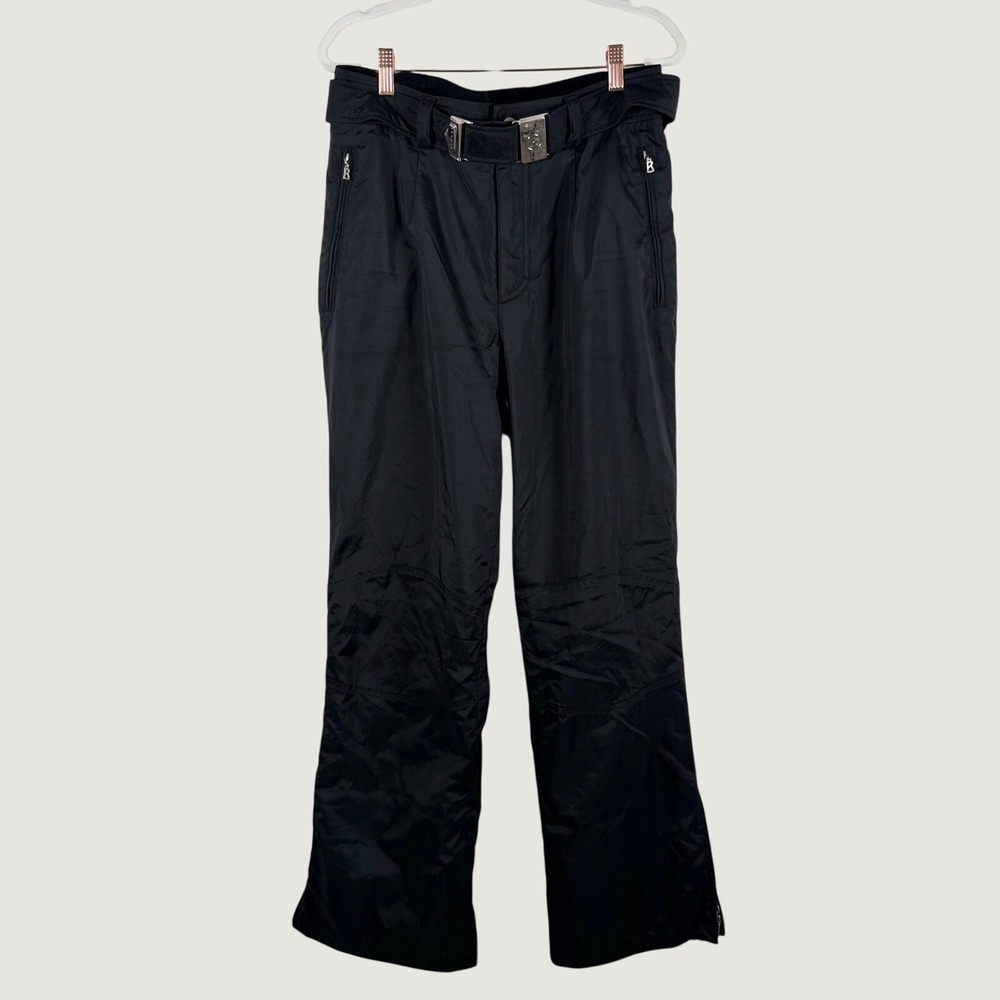 Bogner Womens Black Ski Snow Pants High Rise Belted Size 10 x 32" Inseam